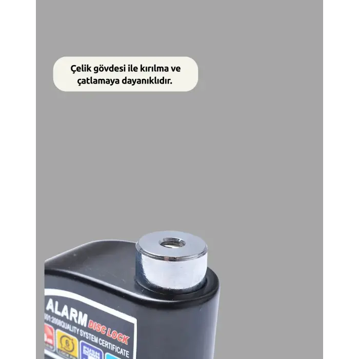 Çift Modlu 110dB Alarmlı Disk Kilidi Suya Dayanıklı