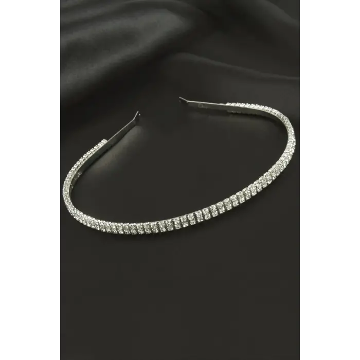 Çift Sıra Trend Taşlı Taç