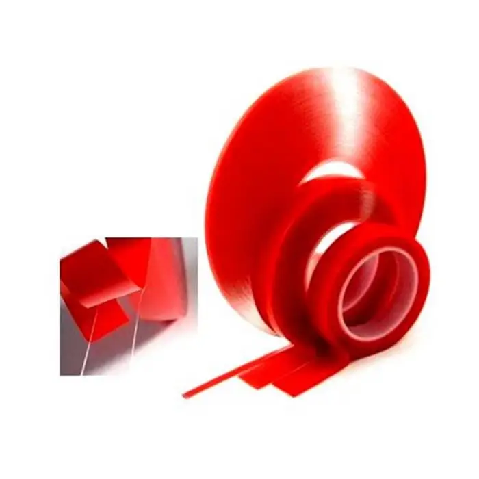 Çift Taraflı Akrilik Silikonize Bant 18 mm x 2 metre Kırmızı VHB (336336)