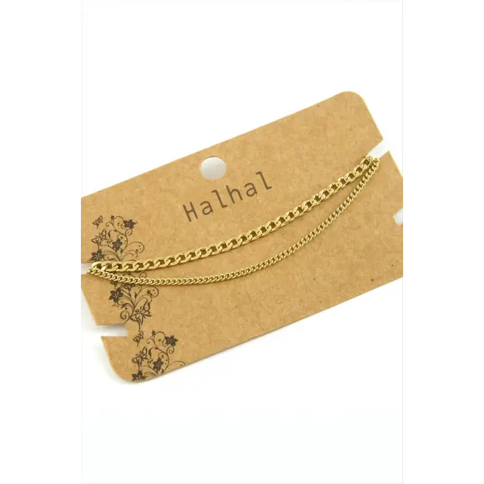 Çift Zincirli Lüks Çelik Halhal