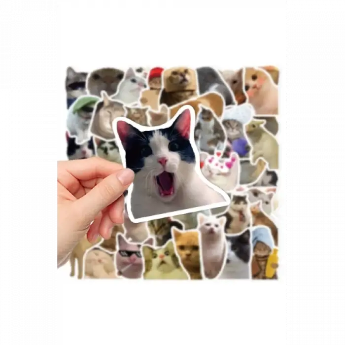 Çılgın Kediler Macbook Notebook Tablet Telefon Ajanda Laptop Defter Sticker Seti
