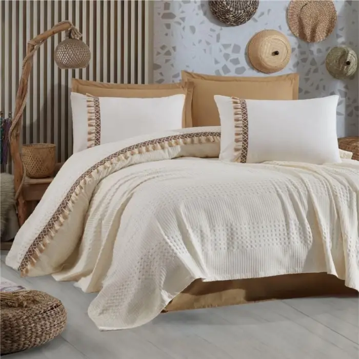 Clasy Pike Takımı Çift Kişilik Bohemline V5 Ekru