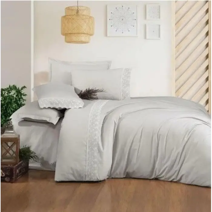 Clasy Ranforce Nevresim Takımı Çift Kişilik Britta V3 Gri