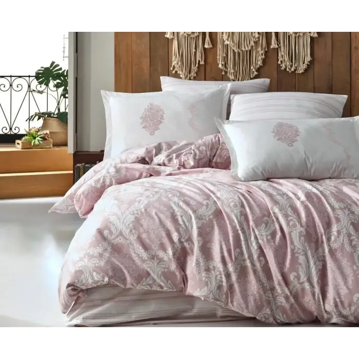 Clasy Ranforce Nevresim Takımı Çift Kişilik Fiorita v1 Pembe