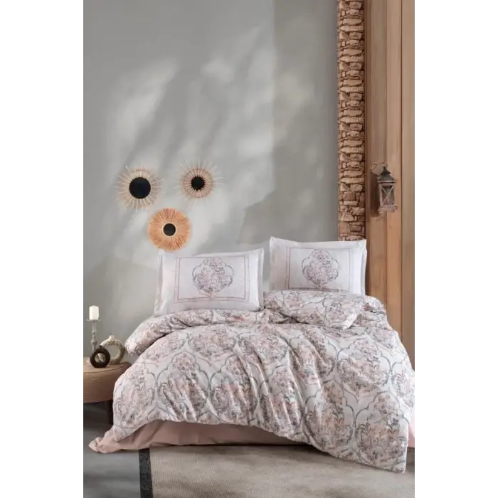 Clasy Ranforce Nevresim Takımı Çift Kişilik Hezen V1 Bej