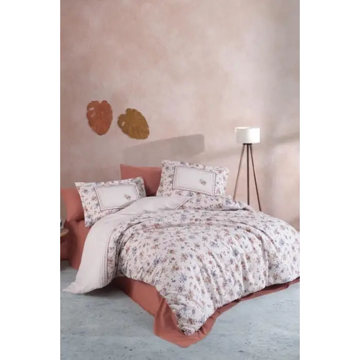 Clasy Ranforce Nevresim Takımı Çift Kişilik Visam V1 Kiremit