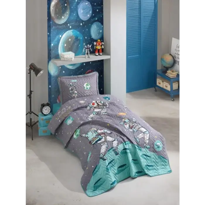 Clasy Tek Kişilik Yatak Örtüsü Space