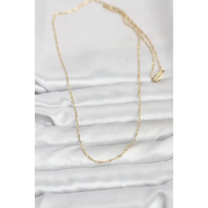 CM 14K Gold Renk Burgu Model 60 cm Kadın Kolye