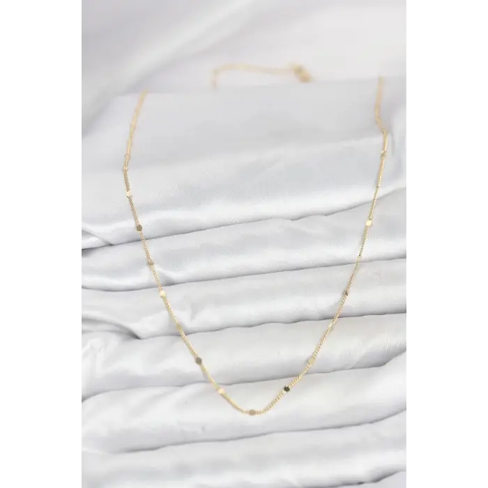 CM 14K Gold Renk Ezme Pul Model 60 cm Kadın Kolye