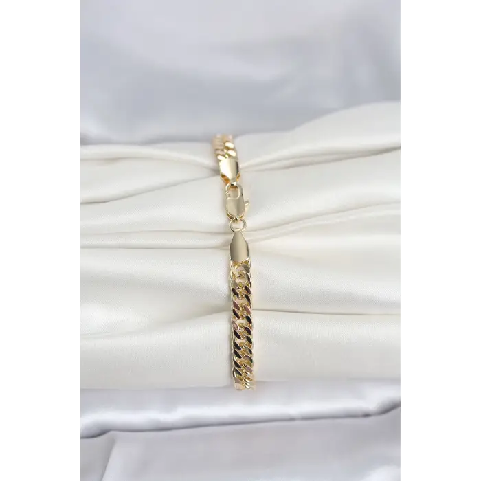 CM 14K Gold Renk Kalın Zincir Model Kadın Bileklik