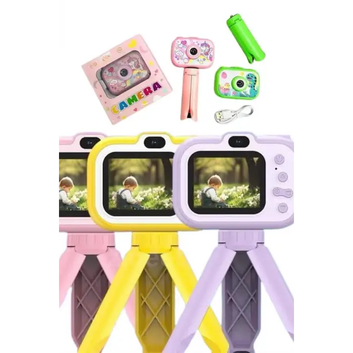 Çocuk Için Eğitici Video Kamera Ayaklı Mini Fotoğraf Makinesi