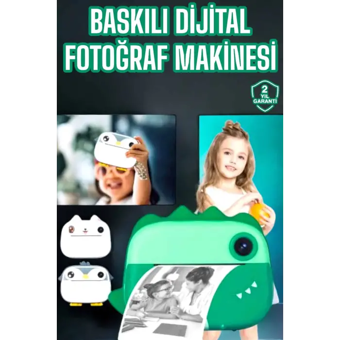 Çocuklar İçin Özel Fotoğraf Makinesi Printer Kamera Taşınabilir HD