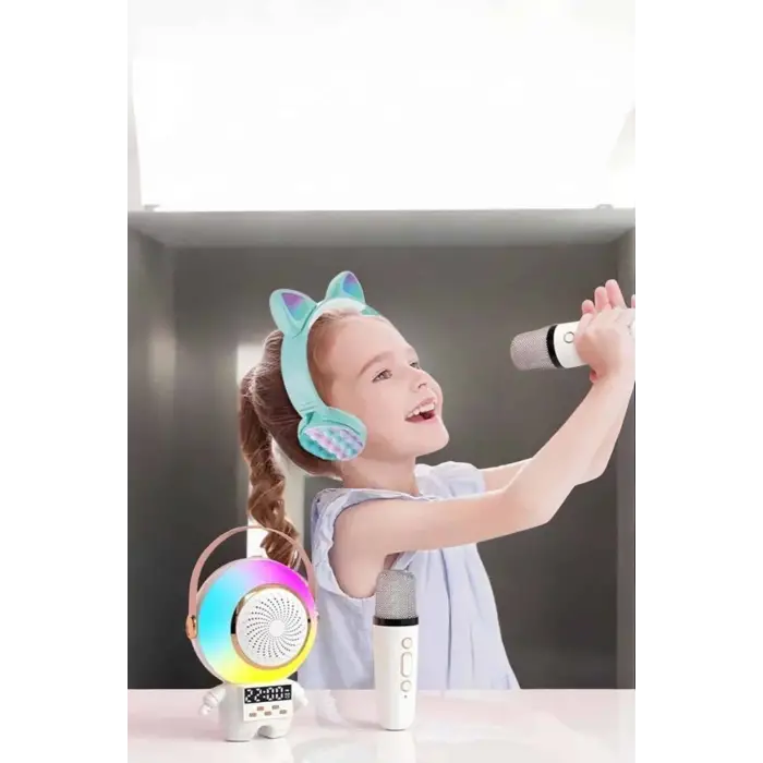 Çocuklara Özel Kablosuz Bluetooth Bağlantılı Karaoke Mikrofon