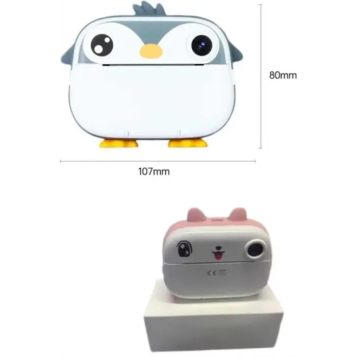 Çocuklara Özel Şirin Tasarımlı Mini Fotoğraf Yazıcısı 3 Adet Rulo Hediyeli