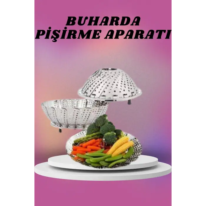 Çok Amaçlı Buharda Sebze Pişirme Haşlama Aparatı Katlanabilir Sebze Sağlıklı Pişirme Aparatı