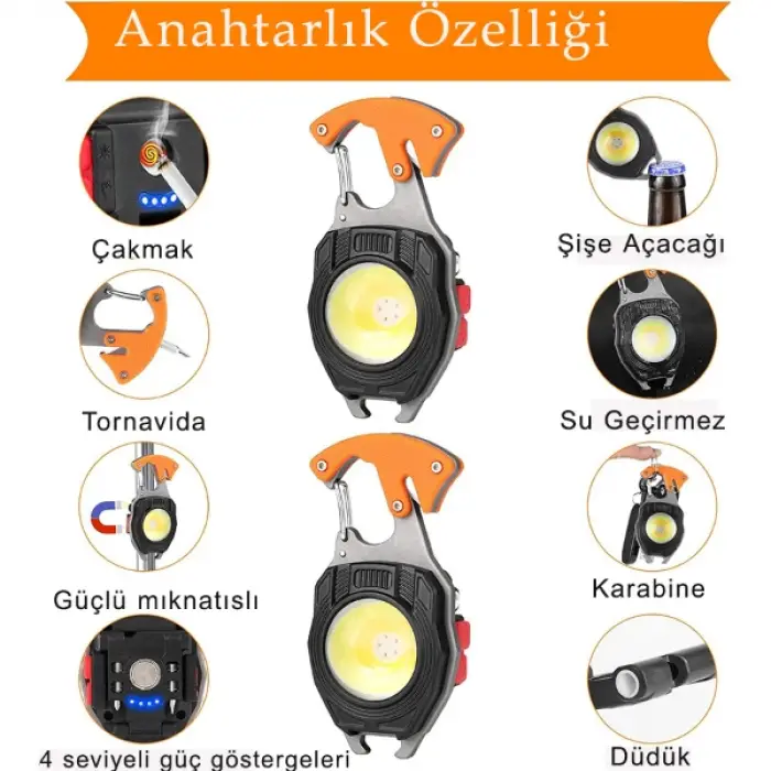 Çok Fonksiyonlu Anahtarlık Kamp Lambası