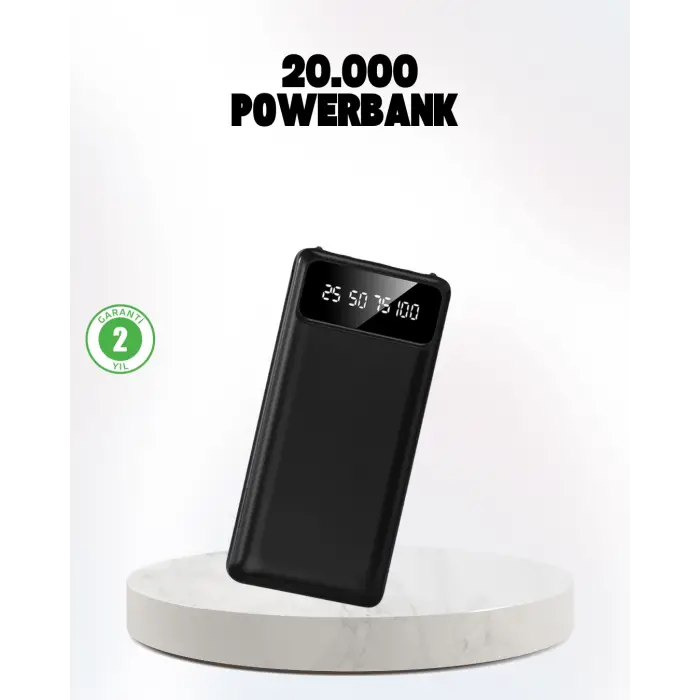 Çoklu Güvenlik Korumalı 20.000 mAh Powerbank Fener Özellikli
