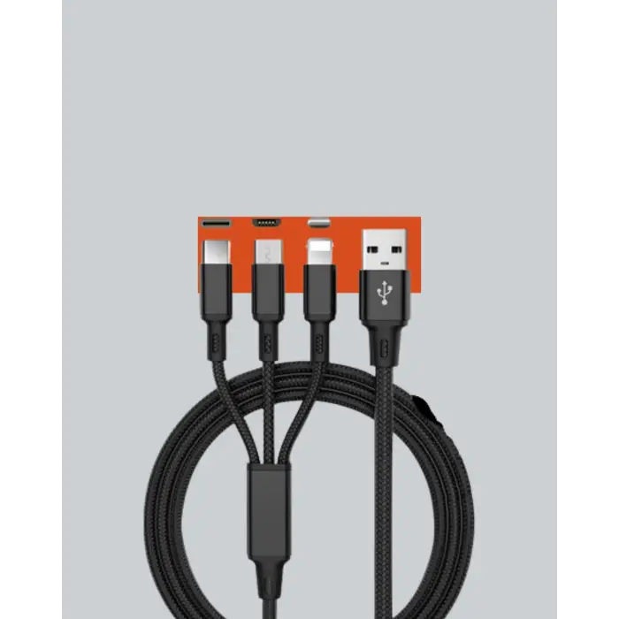 Çoklu USB Şarj Kablosu – 1,2m Hızlı Şarj, 3A Güçlü Akım