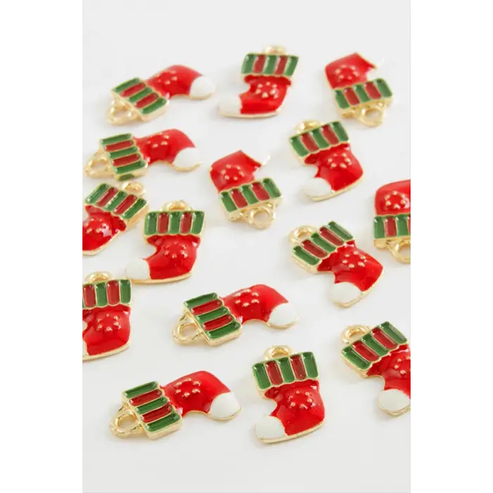 Çorap Yılbaşı Mineli Kolye Ucu 1 Adet