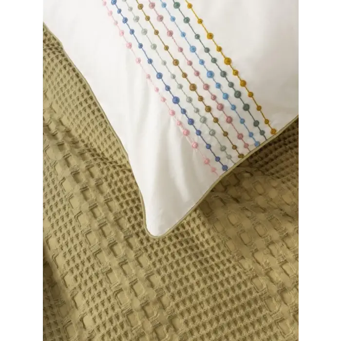 Cotton Box Aura Çift Kişilik Pike Takımı Pebble Hardal