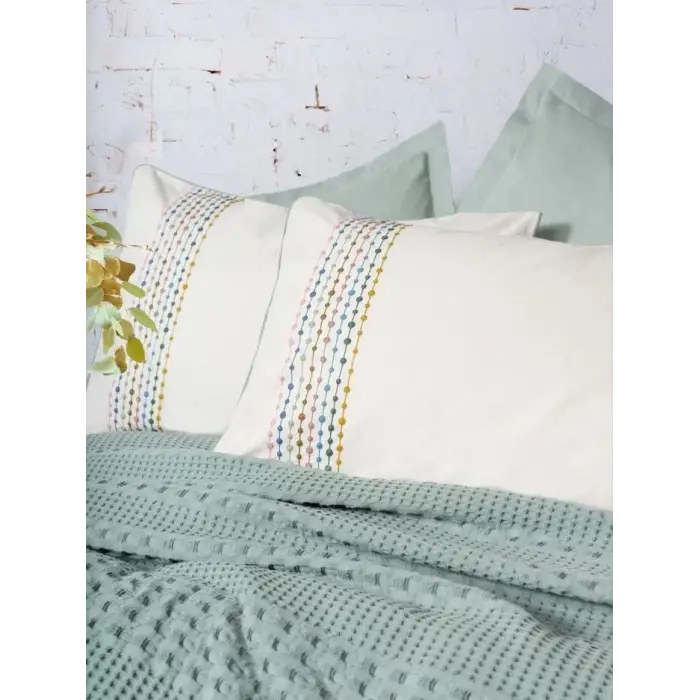 Cotton Box Aura Çift Kişilik Pike Takımı Pebble Mint