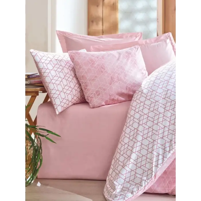 Cotton Box Çift Kişilik Nevresim Takımı Minimal Best Pembe
