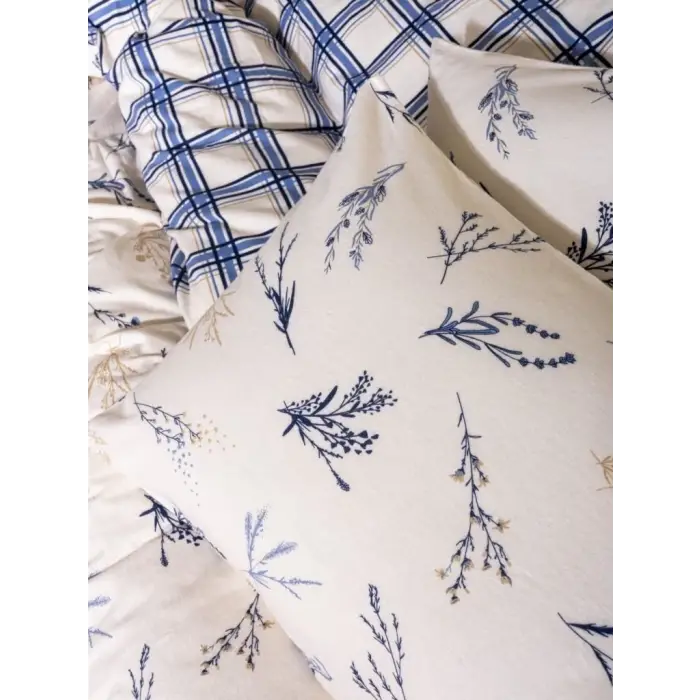 Cotton Box Flanel Nevresim Takımı Çift Kişilik Lavanid Mavi