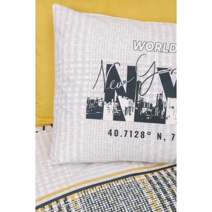 Cotton Box Genç Ranforce Nevresim Takımı Tek Kişilik World Wide Hardal