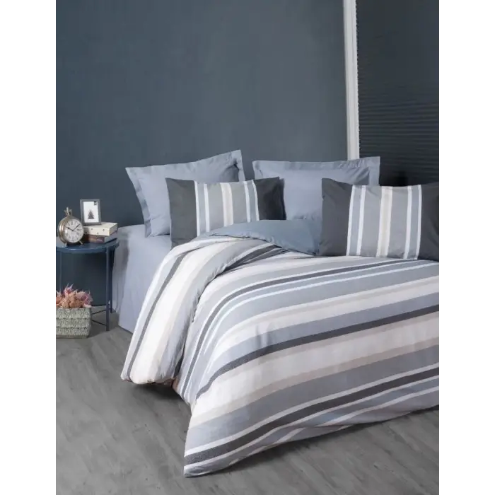 Cotton Box Line Nevresim Takımı Çift Kişilik Agahta Gri