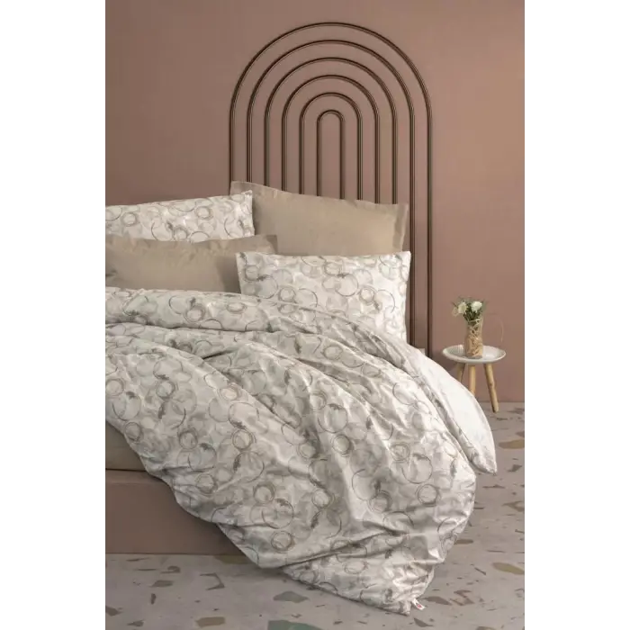 Cotton Box Minimal Çift Kişilik Nevresim Takımı Moil Bej