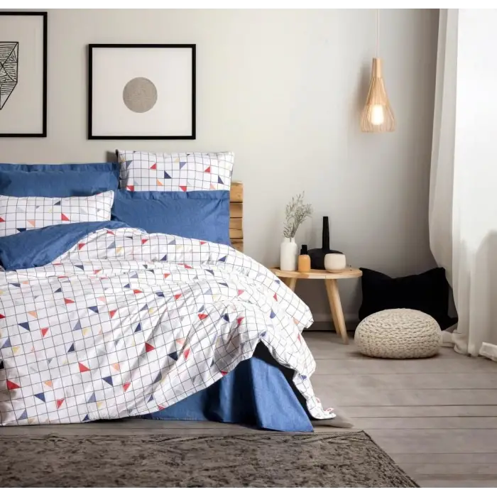 Cotton Box Minimal Çift Kişilik Nevresim Takımı Stew Mavi