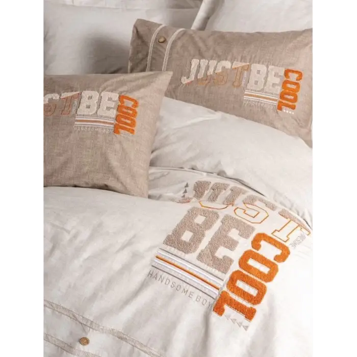 Cotton Box Mood Nakışlı Ranforce Çift Kişilik Nevresim Takımı Cool Kahve
