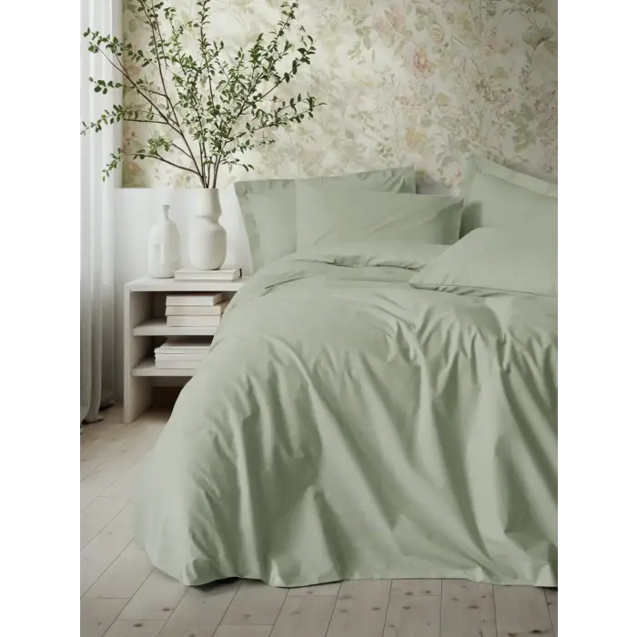 Cotton Box Plain Çift Kişilik Nevresim Takımı Adaçayı