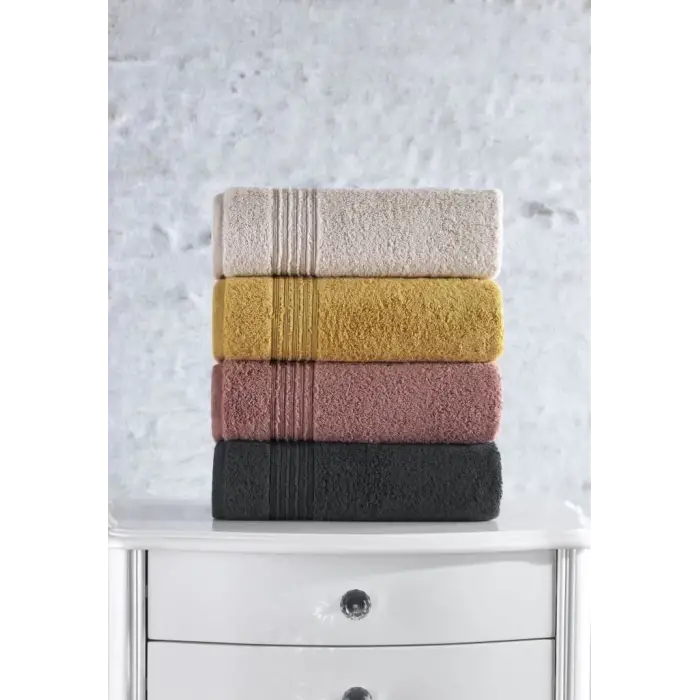 Cotton Box Plump 50x90 4lü Havlu Seti Bej Gülkurusu Hardal Antrasit