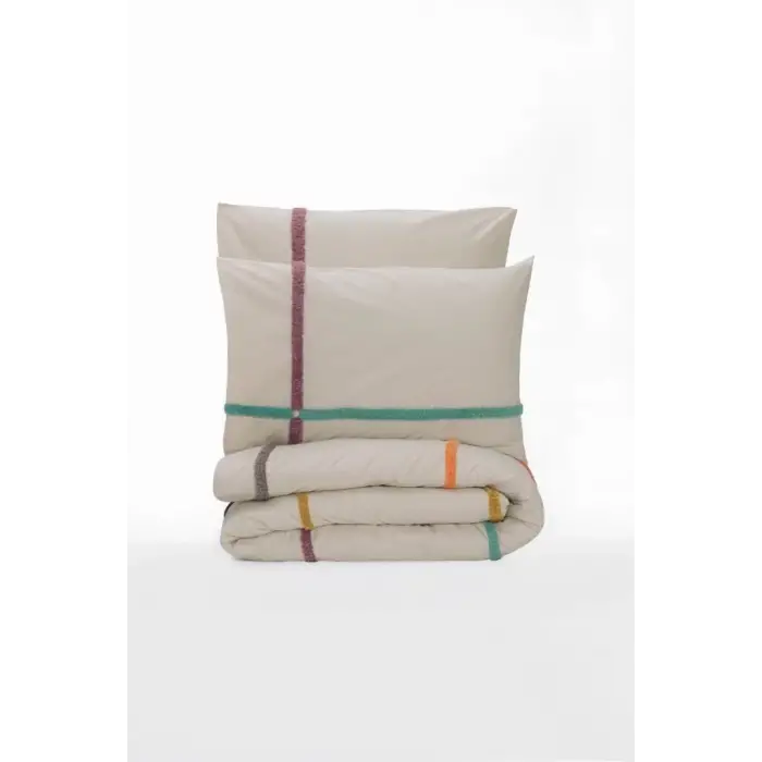 Cotton Box Puff Nakışlı Ranforce Çift Kişilik Nevresim Takımı İnsula Gülkurusu