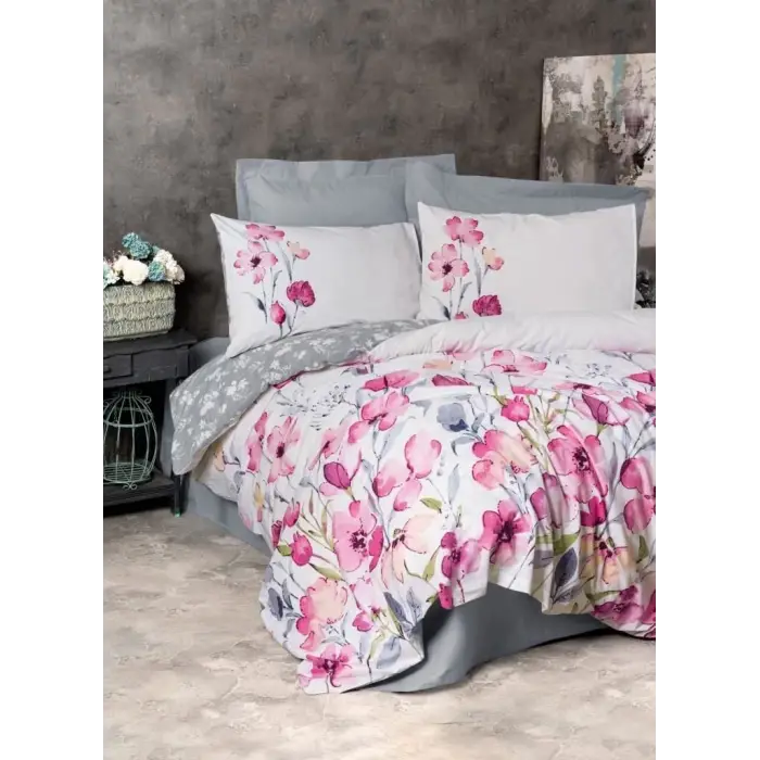 Cotton Box Ranforce Nevresim Takımı Çift Kişilik Carla Gri