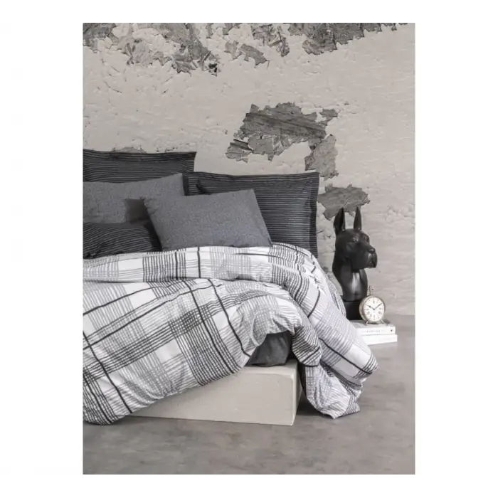 Cotton Box Tek Kişilik Modern Nevresim Takımı Will Antrasit