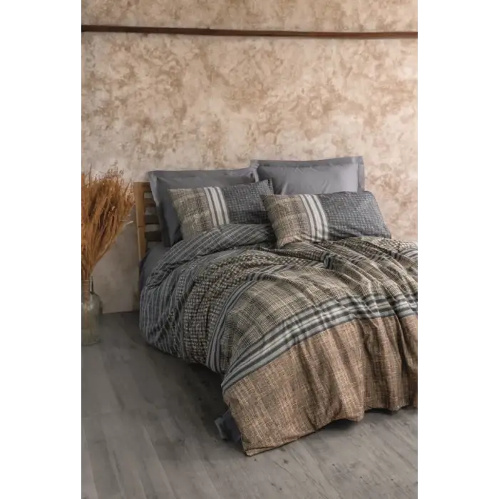 Cotton Box Toprak Çift Kişilik Nevresim Takımı Timbre Antrasit