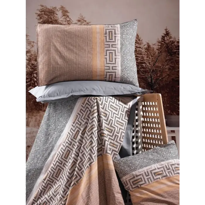 Cotton Box Toprak Vertu Antrasit Çift Kişilik Nevresim Takımı