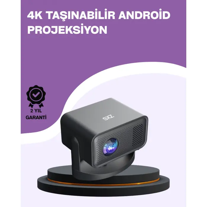 Dahili Hoparlörlü ve Uzun Ömürlü LED Lambalı Akıllı Projektör