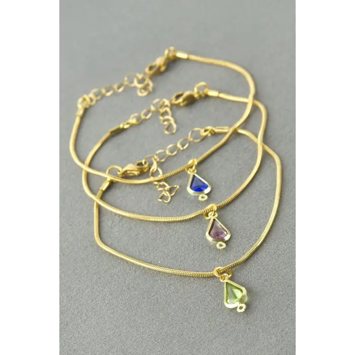 Damla Taşlı Çelik Bileklik