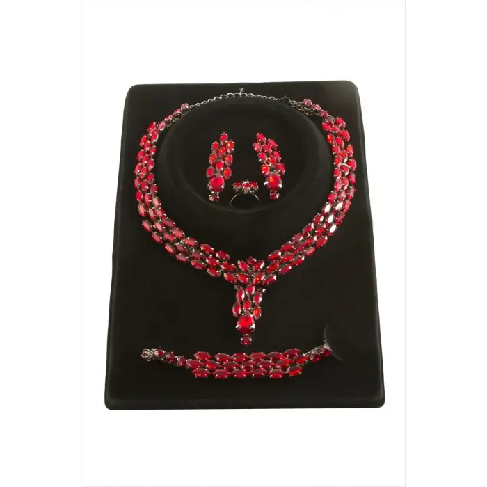 Damla Taşlı Set Kolye