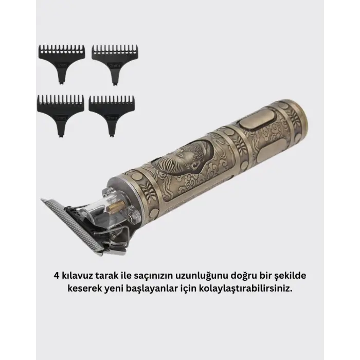 Dayanıklı Çelik Kafa ve Güçlü Motorlu Saç Sakal Makinesi