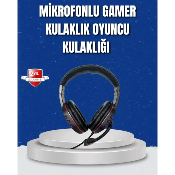 Dayanıklı Kablolu Oyun Kulaklığı – Yumuşak Pedli Mikrofonlu Model