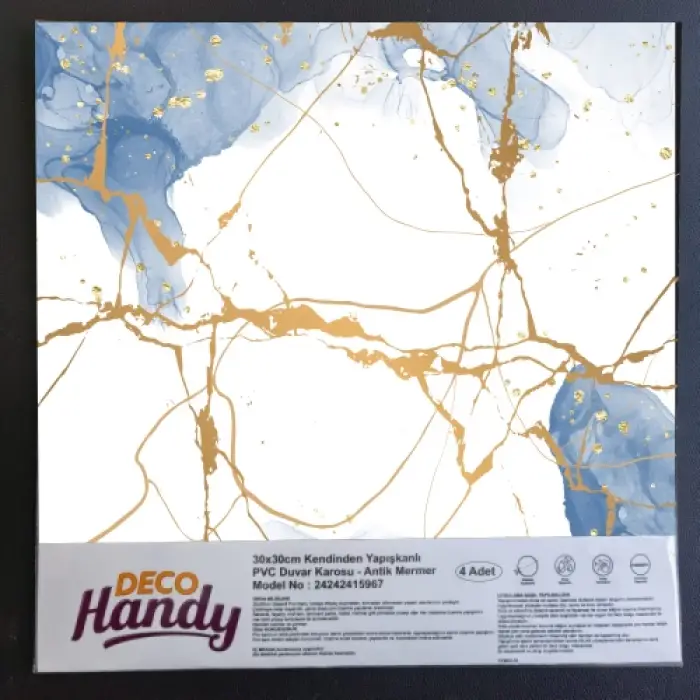 DecoHandy Pvc Yapışkanlı Yer Karosu 30x30cm 4Lü Paket - Blue Edition 0,36m2