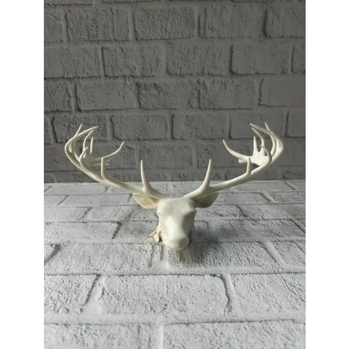 Dekoratif Geyik Başı Heykel 25 cm Modern Minimal Tasarım
