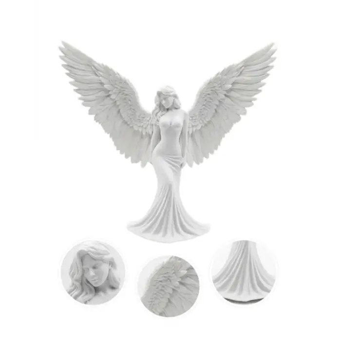 Dekoratif Melek İnsan Figürlü 3D Heykel Biblo Modern Ev Dekoru