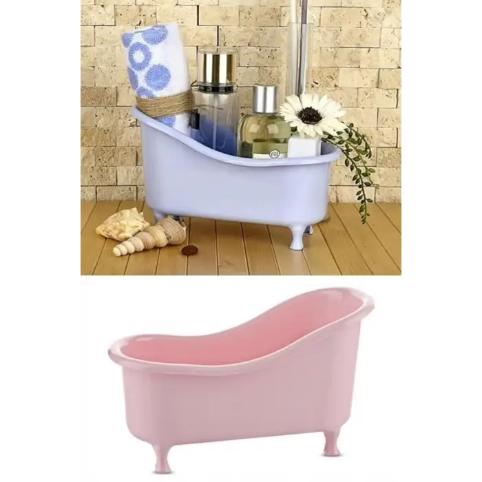 Dekoratif Mini Küvet Şeklinde Çok Amaçlı  Banyo Düzenleyici Sepet