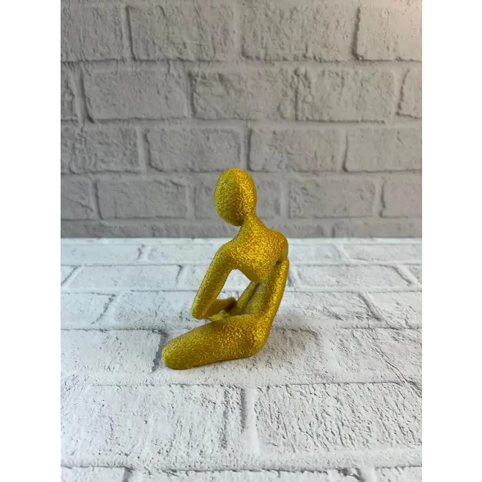 Dekoratif Sarı İnsan Figürü Modern Masa ve Raf Süsü