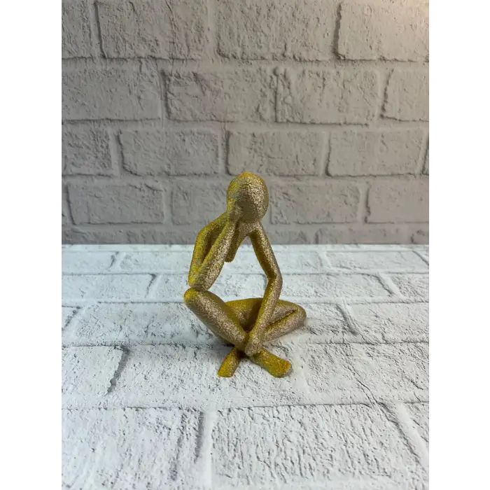 Dekoratif Sarı İnsan Figürü Modern Masa ve Raf Süsü